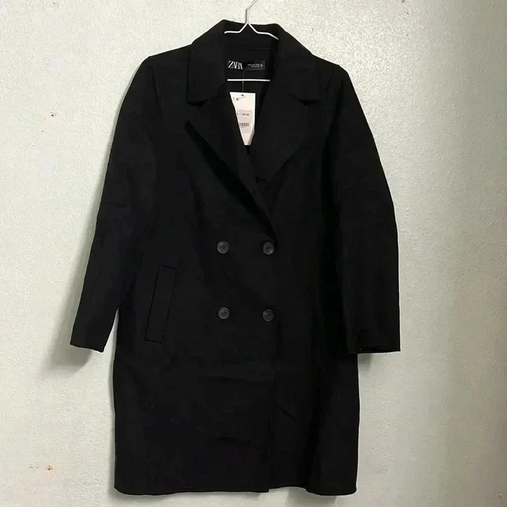 NWT Zara Black Coat Size M